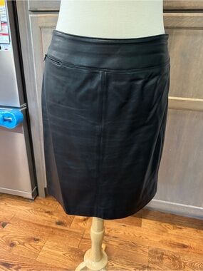 Lord & Taylor -Butter Soft Black Leather Skirt